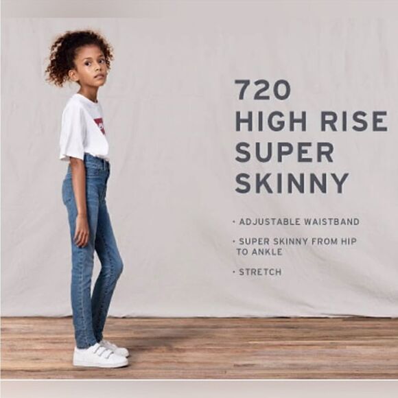 LEVI’S 720 HIGH RISE SUPER SKINNY MEDIUM WASH - Picture 9 of 9